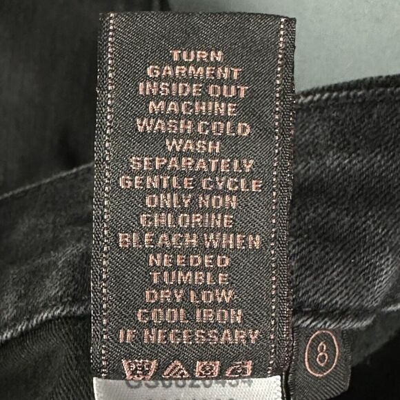 Jen7 Seven For All Mankind 7FAM Jeans Womens 8 Black Petite Slim Bootcut Stretch - Picture 15 of 16